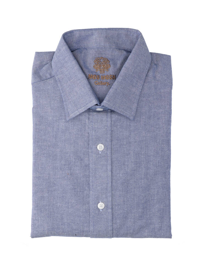 Lichtblauw katoenen hemd (regular fit) met lange mouwen Oxford Mos Mosh