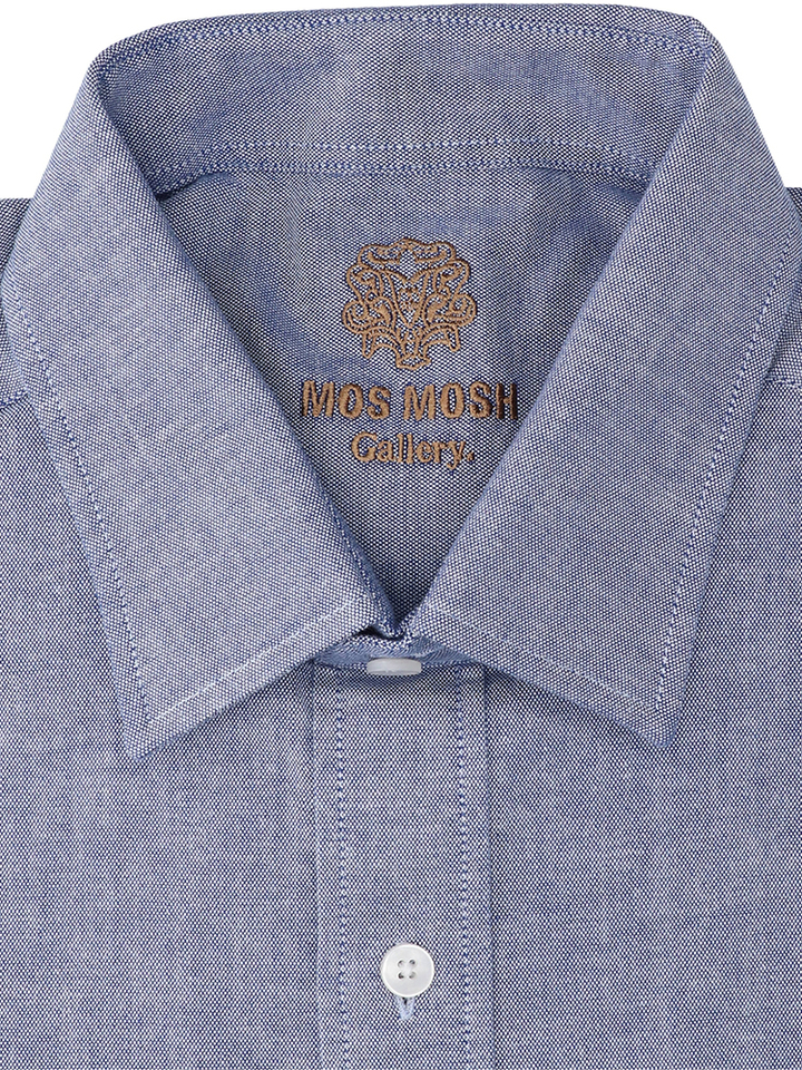 Lichtblauw katoenen hemd (regular fit) met lange mouwen Oxford Mos Mosh