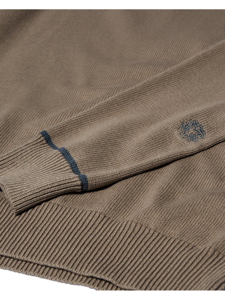 Beige casual trui met ronde hals Mos Mosh