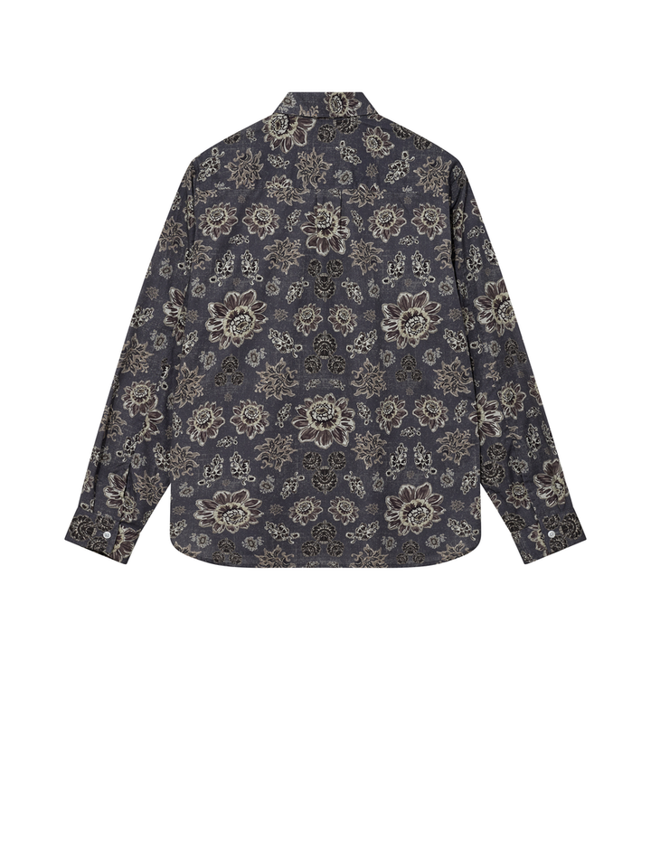 Grijs katoenen hemd (regular fit) met bloemenprint en lange mouwen Massa Kaleido Mos Mosh 