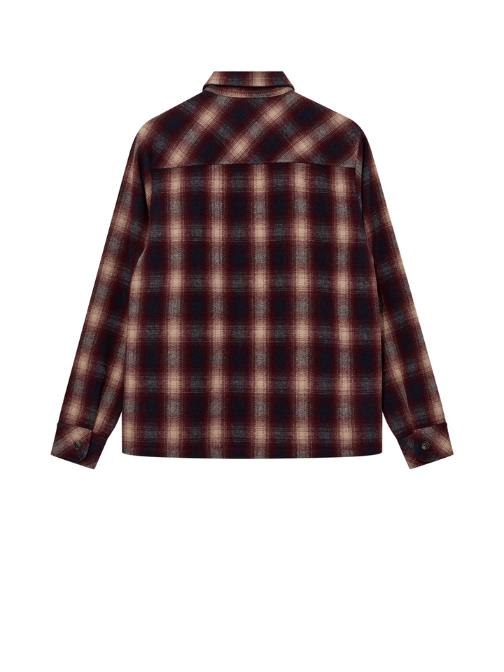 Bordeaux en blauw overhemd in ruit motief Blake Mos Mosh 