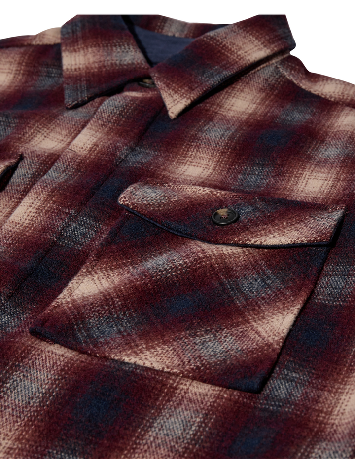 Bordeaux en blauw overhemd in ruit motief Blake Mos Mosh 