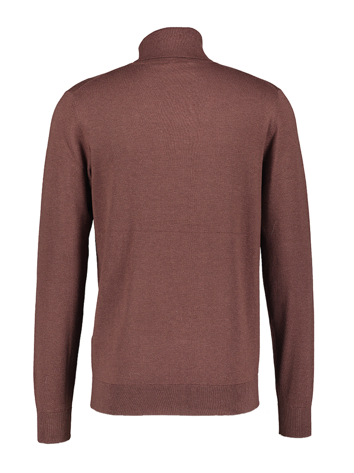 Chocolade bruine wollen pull met rolkraag Adam Mos Mosh