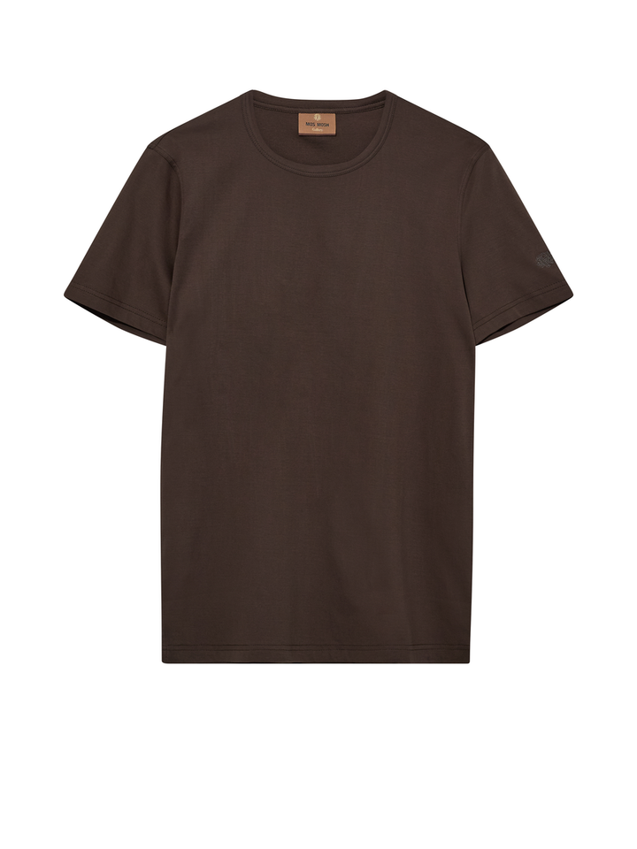 Chocolate brown katoenen t-shirt Mos Mosh 