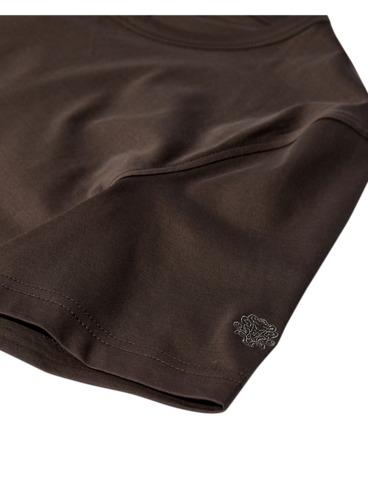 Chocolate brown katoenen t-shirt Mos Mosh 