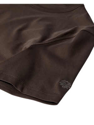 Chocolate brown katoenen t-shirt Mos Mosh