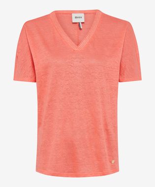 Brax Watermelon t-shirt met v-hals en korte mouwen