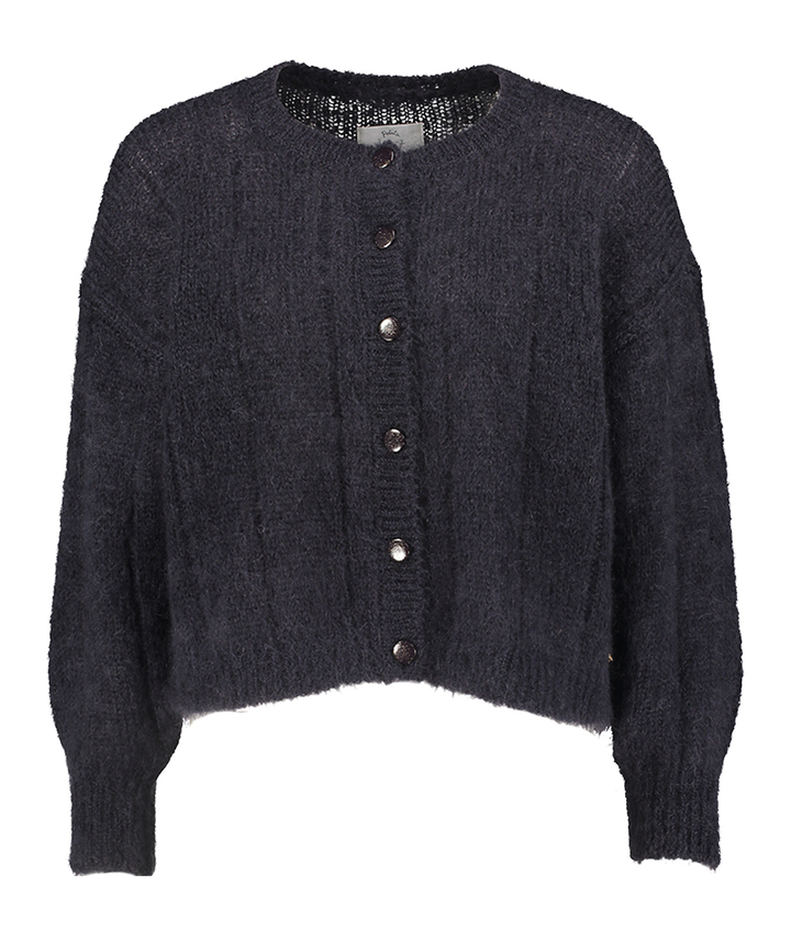 Blauwe wollen gilet Chouette Des Petits Hauts