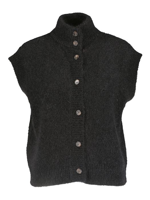 Zwarte gilet zonder mouwen met knopen Alibou Des Petits Hauts