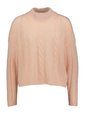 Roze pull met kabelmotief Alonzo Des Petits Hauts