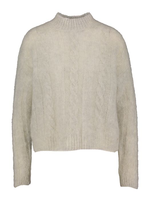 Grijze trui met kabelmotief Alonzo Des Petits Hauts