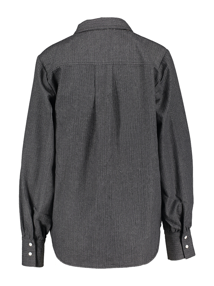 Donkergrijze blouse met knoopdetail Kesja Helen Soaked in Luxury