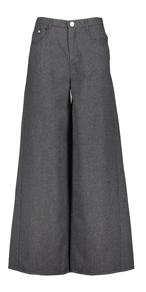 Donkergrijze wijde broek met linnen Soaked In Luxery