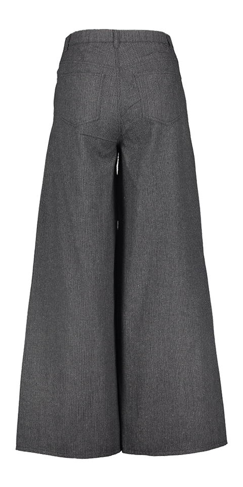 Donkergrijze wijde broek met linnen Soaked In Luxery
