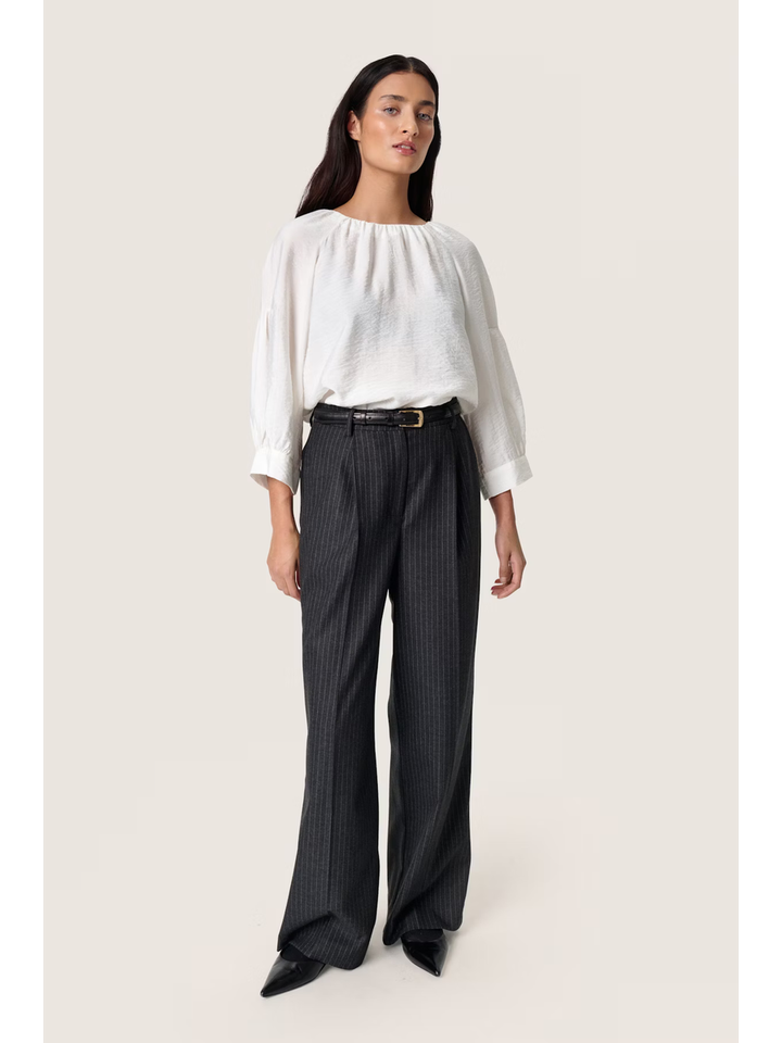 Grijze wijde broek met bandplooi Soaked In Luxery