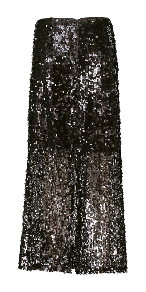 Bruine halflange rok met pailetten Cochella Skirt Soaked In Luxery