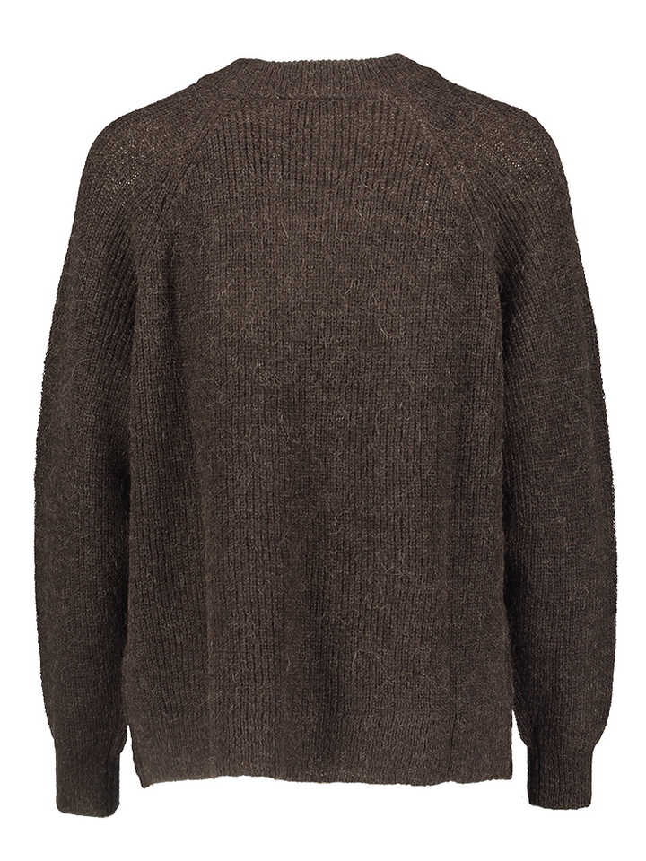Donkerbruine wollen pull met ronde hals Tuesday Soaked In Luxury