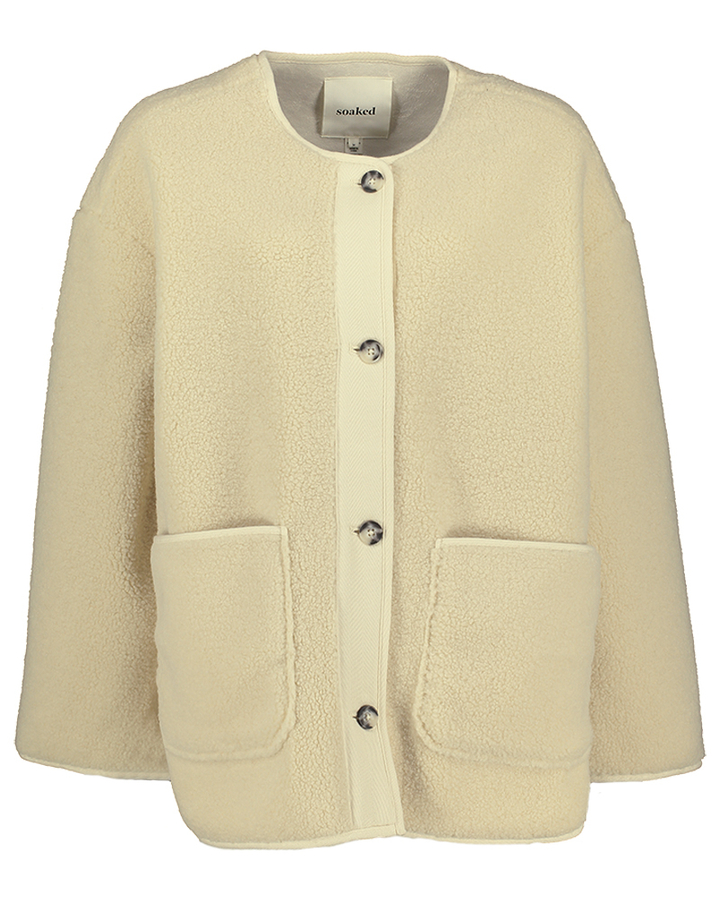 Ecru teddy jacket met knopen Thalassa Soaked In Luxury