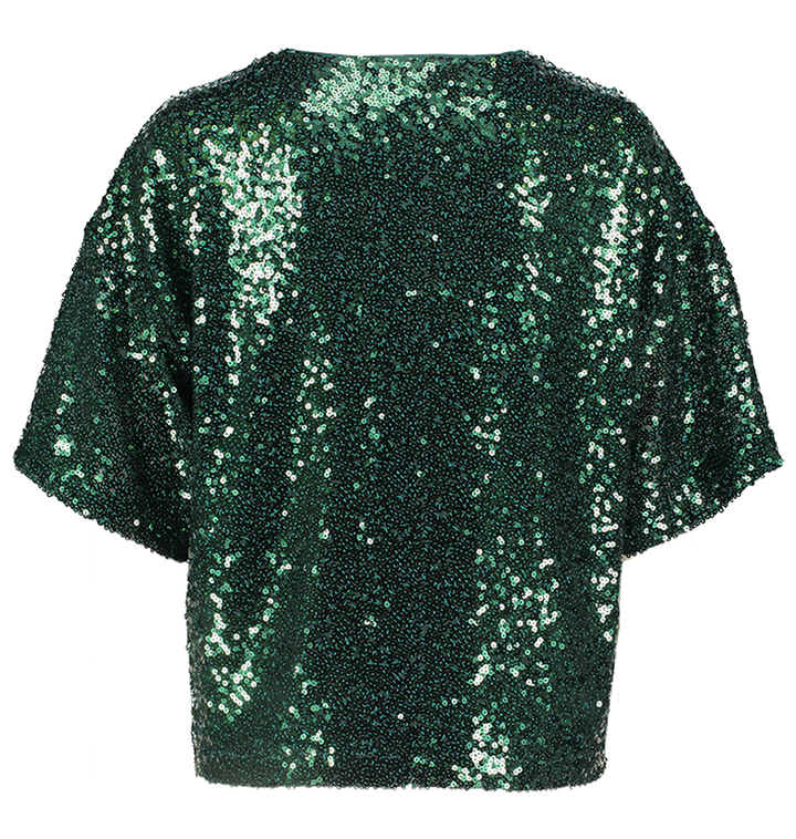 Groene blouse in pailletten Myra Saint Tropez