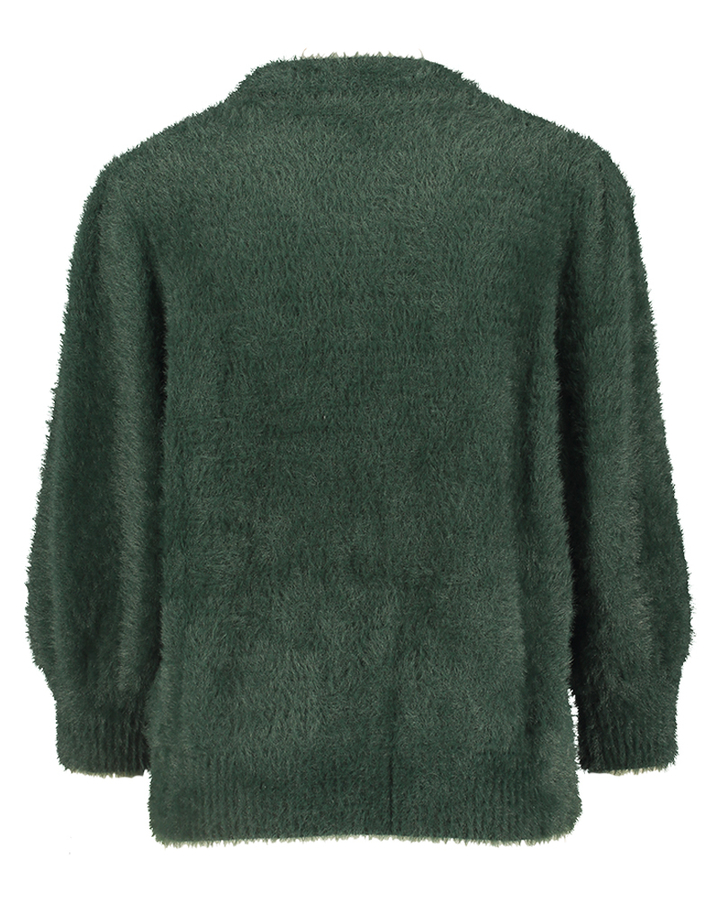Smaragdgroene fluffy pull met ronde hals Banni Saint Tropez