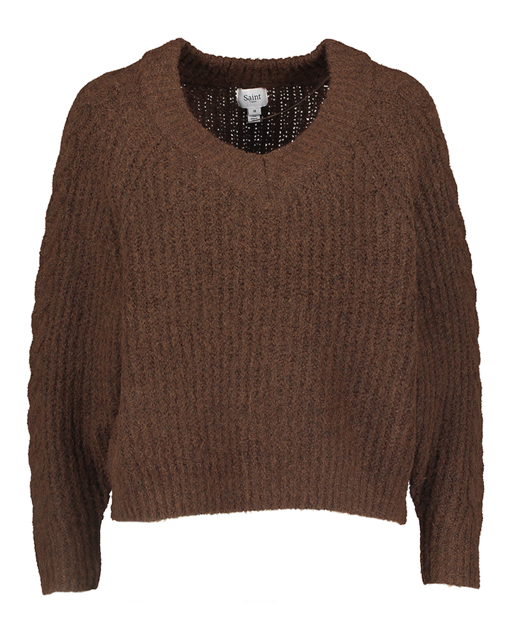 Bruine gebreide trui Manda Saint Tropez