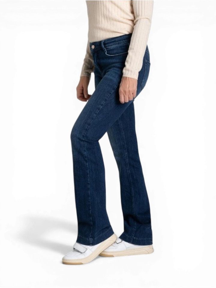 Donkerblauwe bootcut jeans Mac