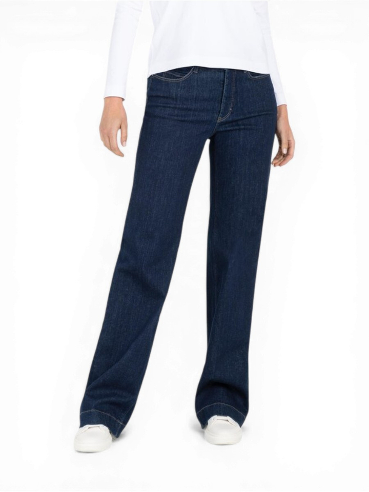 Donkerblauwe wide leg jeans Dream Mac 
