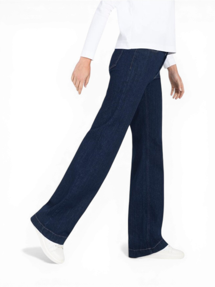 Donkerblauwe wide leg jeans Dream Mac 