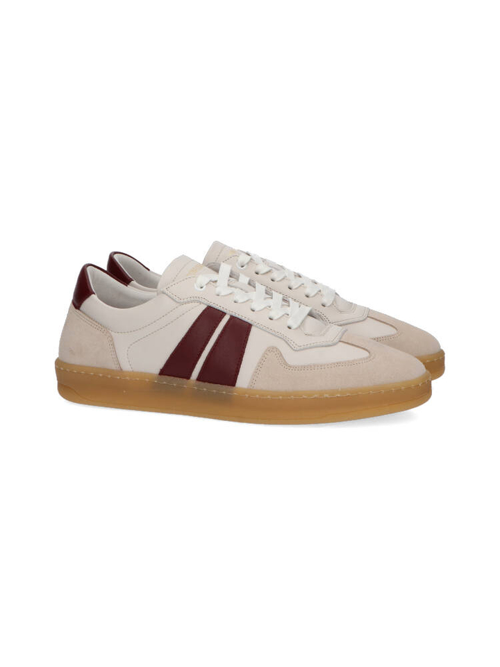 Off white-burgundy lage sneakers National Standard 
