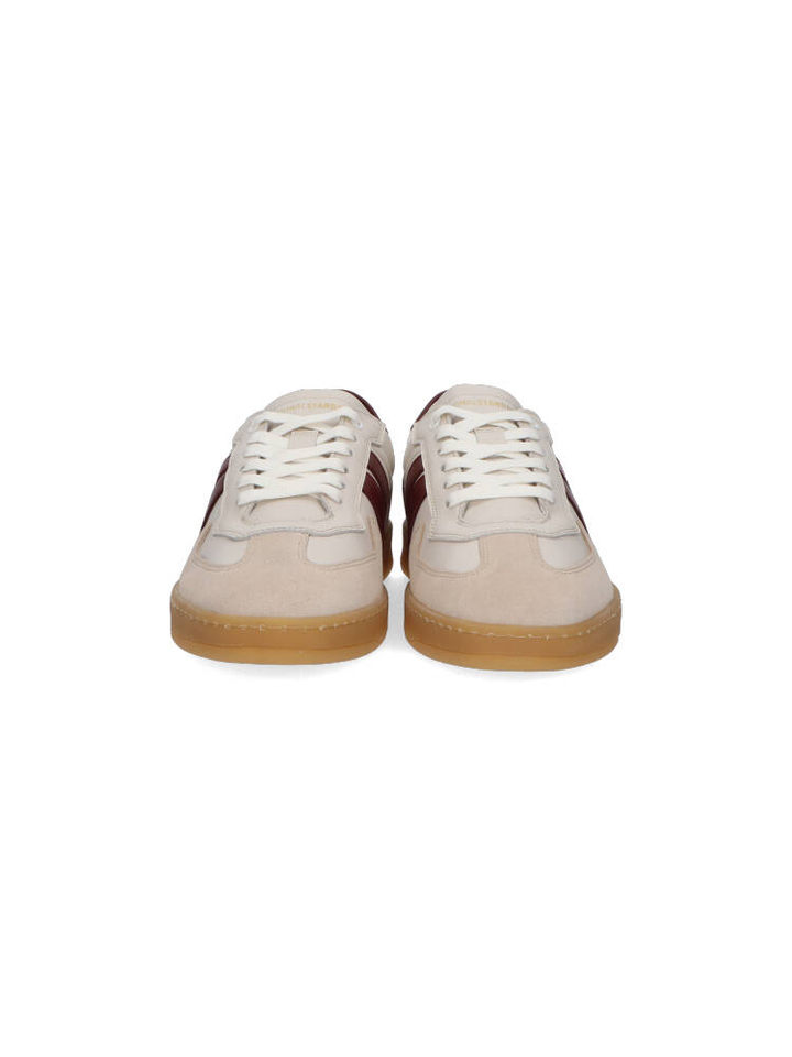 Off white-burgundy lage sneakers National Standard 