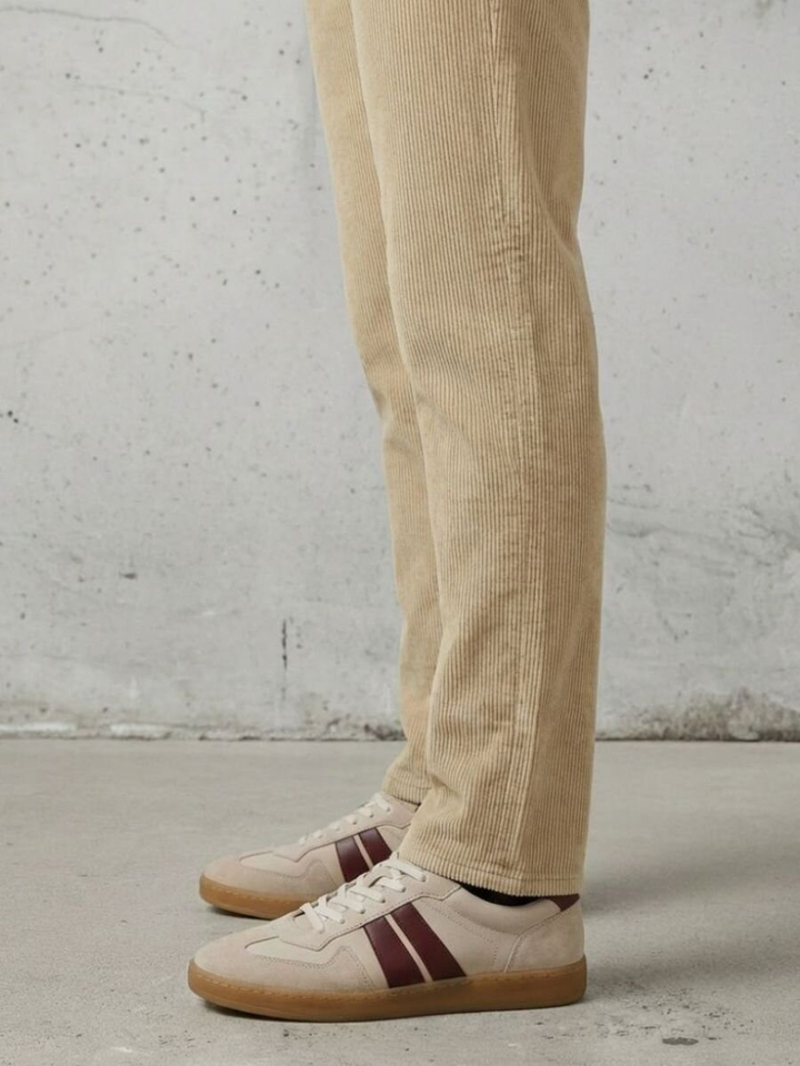 Off white-burgundy lage sneakers National Standard 