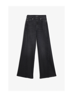Zwarte wijde jeans met strass Lotta For all mankind