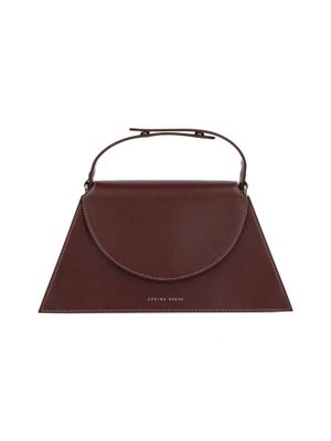 Mocha kleurige lederen handtas Helena Zarina Rouge