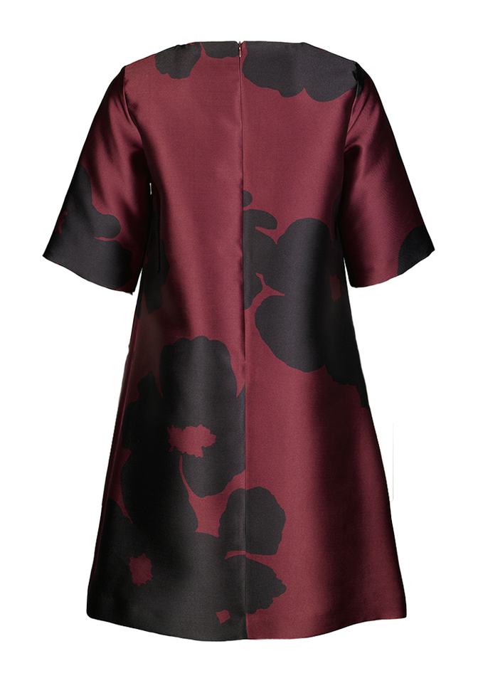 Bordeaux en zwart jurk in print Kala Senso