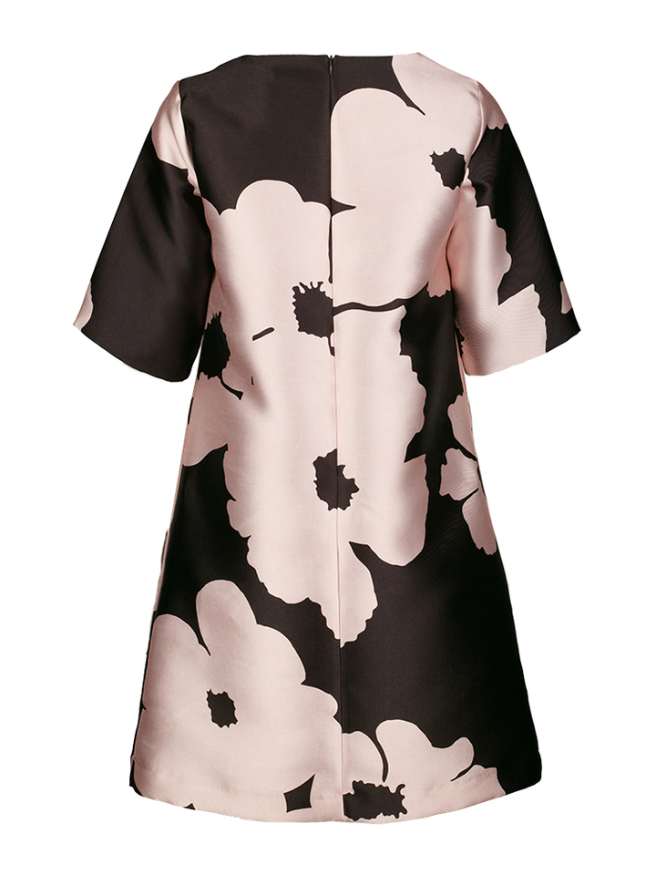 Zwarte en babyroze jurk in print Kala Senso