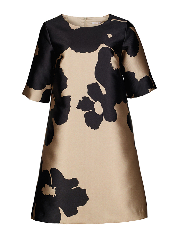 Beige en zwarte jurk Kala Senso