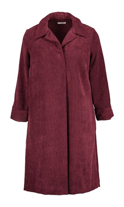 Bordeaux jurk in ribfluweel Drigi Senso