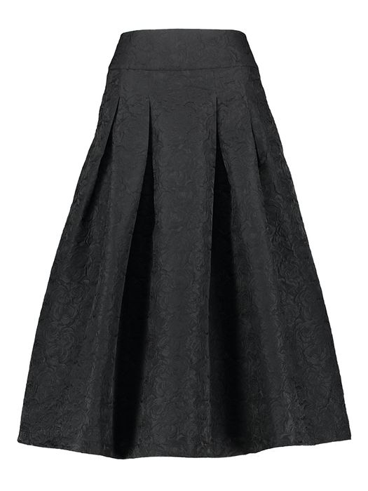 Zwarte plooirok met bloemen structuur Merle Senso