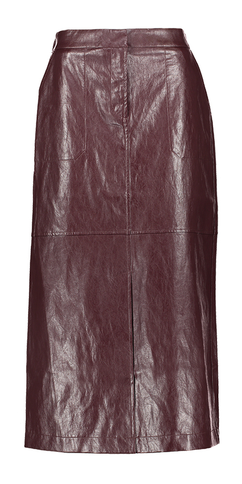Bordeaux rok in imitatie leder Ishi Senso