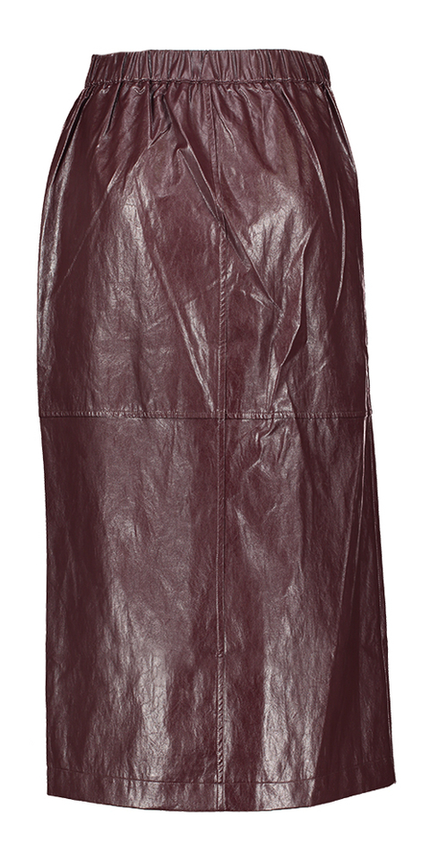 Bordeaux rok in imitatie leder Ishi Senso