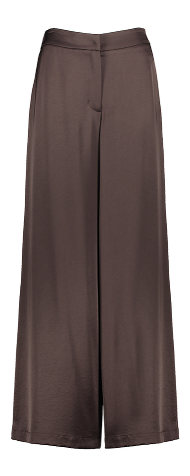 Bruine geklede glanzende broek Senso