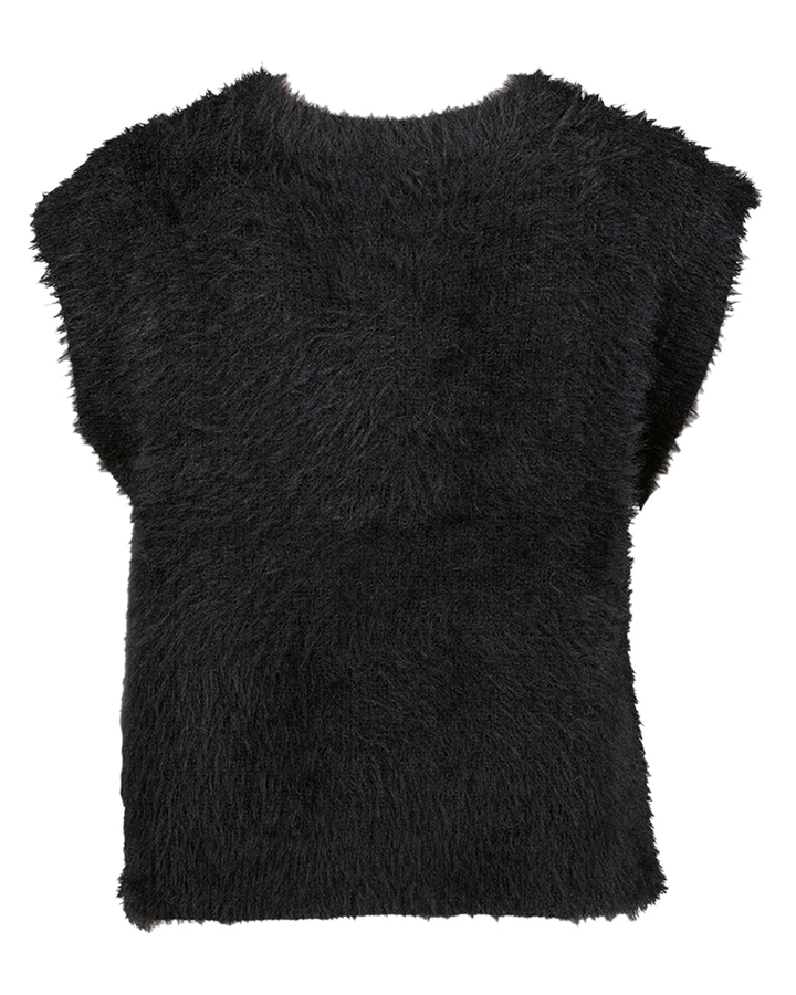 Zwarte gilet zonder mouwen met knopen Juline Senso 