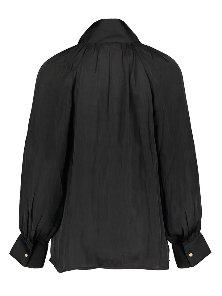 Zwarte bloes met strik aan de hals Inara Senso