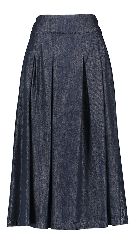 Blauwe halflange jeansrok met plooien  Vegas Senso 