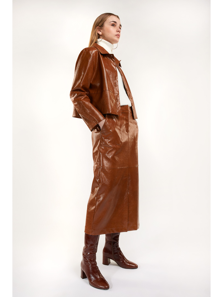 Cognac kleurige vest Ishi Senso 