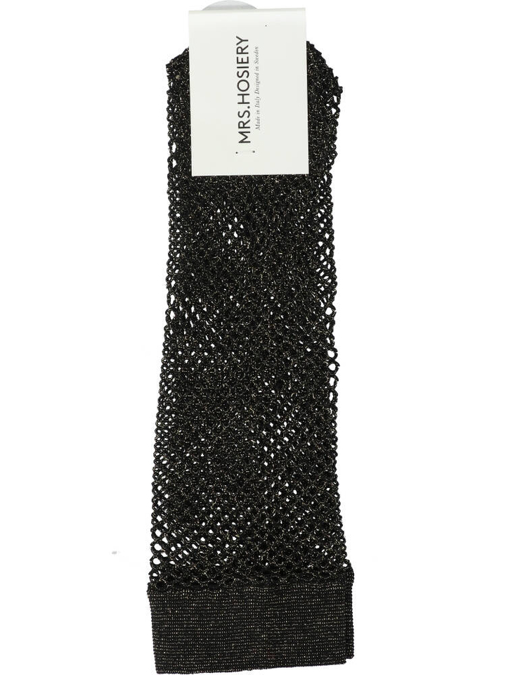 Zwart/goudkleurige kousen Mrs Hosiery