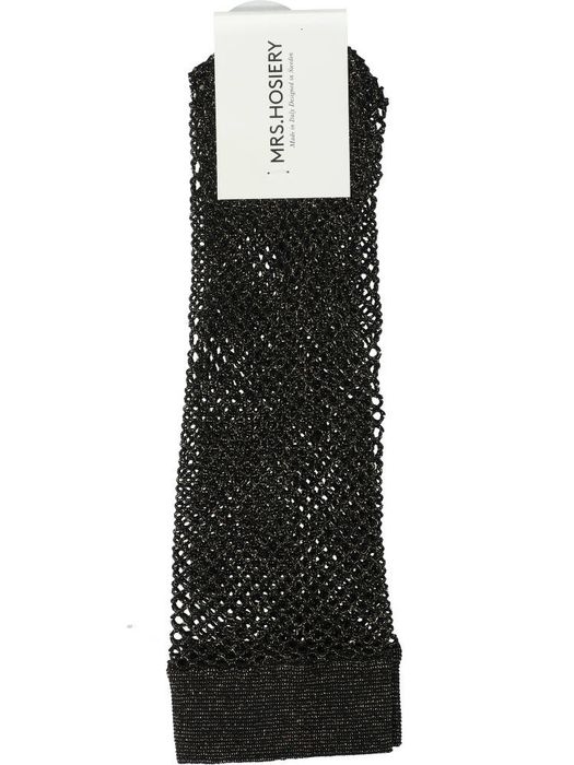 Zwart/goudkleurige kousen Mrs Hosiery