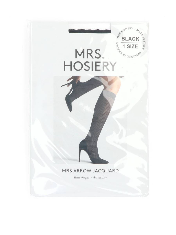 Zwarte kniekousen Mrs arrow jacquard Mrs Hosiery 