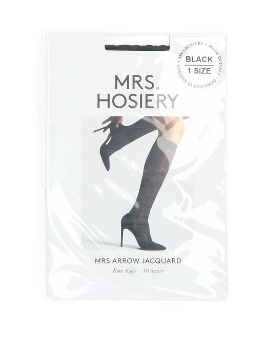 Zwarte kniekousen Mrs arrow jacquard Mrs Hosiery