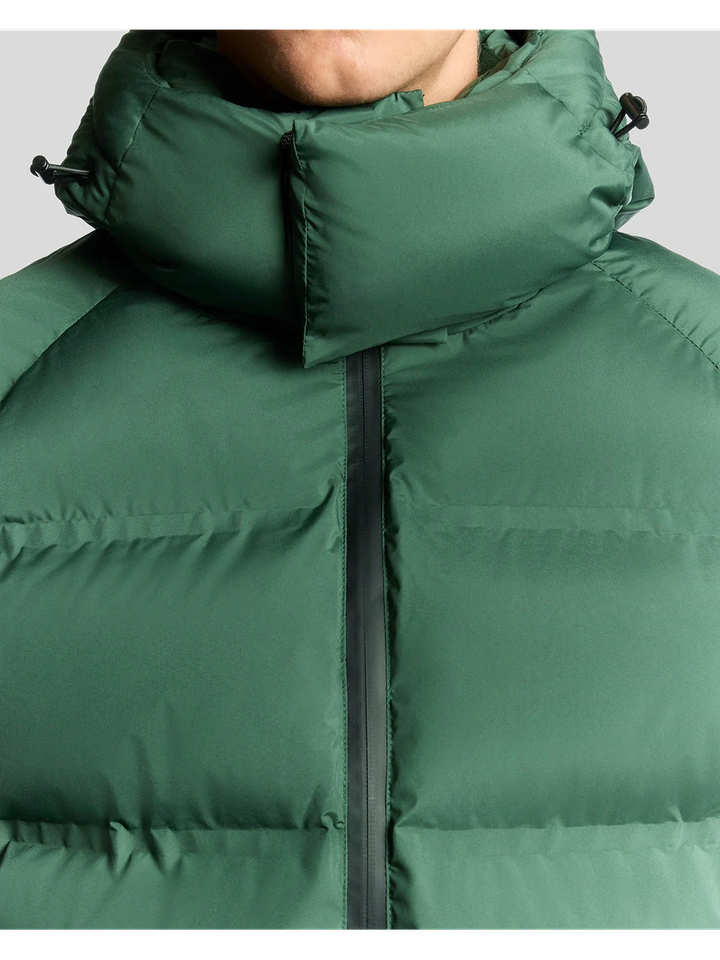 Groene puffer jacket met rits en kap Lyle&Scott 